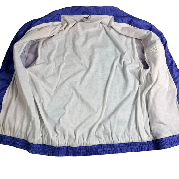 Puma Track Jacket Colorblock Purple Pink Blue 80s 90s Vintage Women's Size 6 - Picture 15 of 16